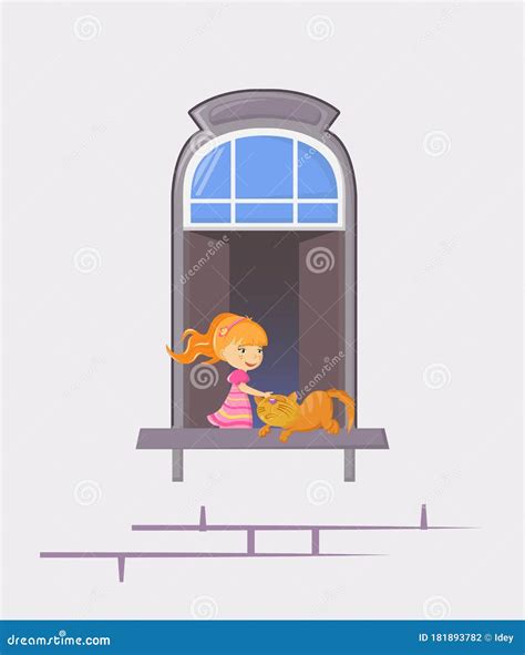 Neighbors in Windows of Old House. House Building Facade with Open