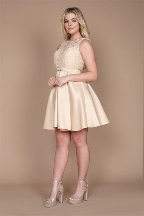 Blush Sleeveless Short Homecoming Dress - Formal Dresses & Gowns