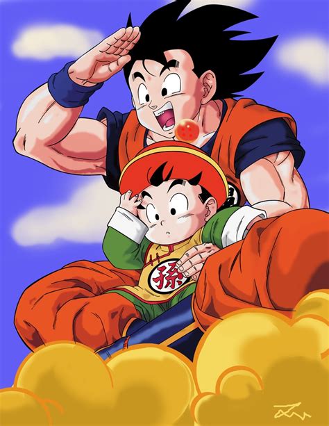 goku  gohan  jamesy ilustracion de dragon personajes de