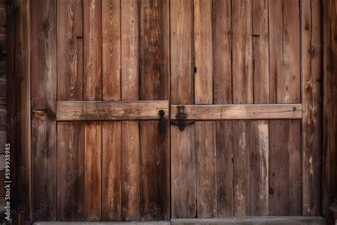 A rustic wooden door. Wood texture, background Generative AI Stock ...