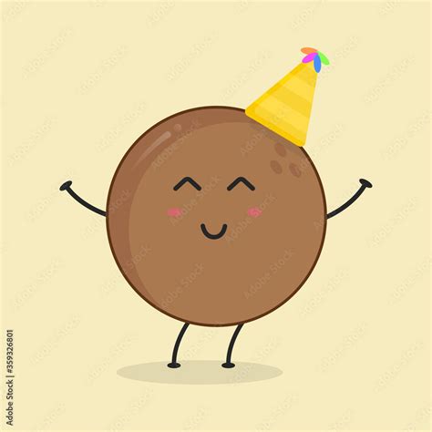 cute flat cartoon coconut illustration vector illustration  cute