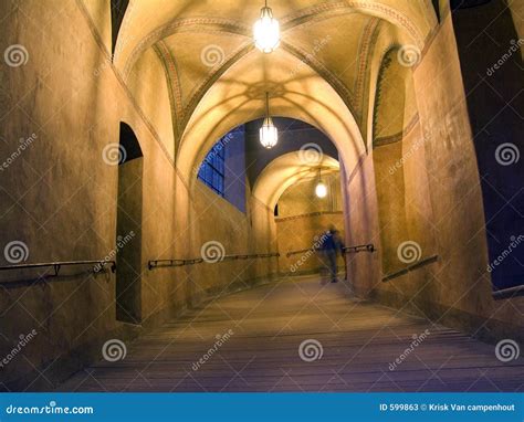 corredor  castelo czesky krumlov imagem de stock imagem de escalar