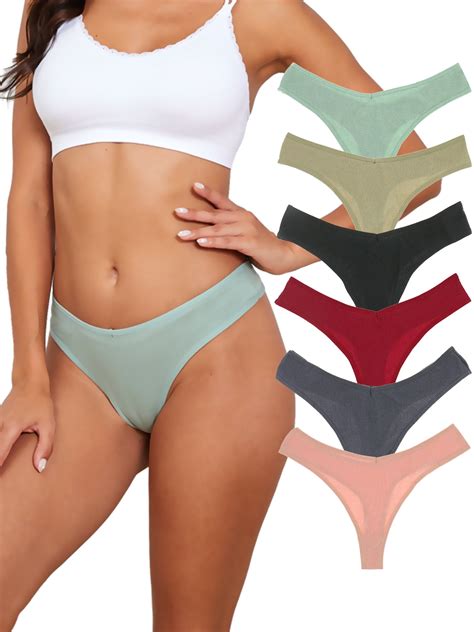 buankoxy womens cotton thongs panties  waist breathable bikini