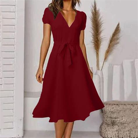 TIANEK V-Neck Semi Formal Maxi Dress for Women, Floral Print Summer