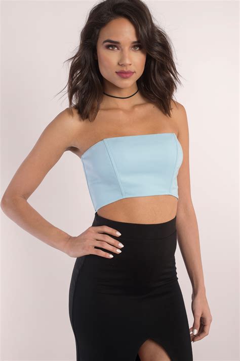Anything Goes Strapless Crop Top in Ivory - $5 | Tobi US