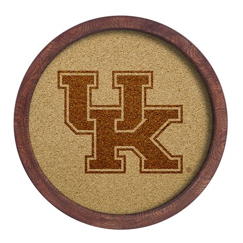 Kentucky Wildcats 20.25'' Round Faux Barrel Framed Cork Board