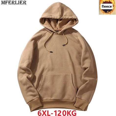 MFERLIER, мужские толстовки, флисовые, теплые, 5XL, 6XL, большие ...