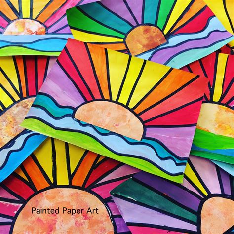 Happy Sun Rays – Painted Paper Art | Kindergarten art, Kids art ...