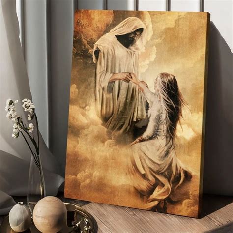 Jesus painting, Jesus and girl, Holding hand - Matte Canvas | Jesus ...