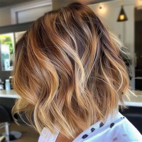 Chunky Honey Balayage on a Bob | Short hair balayage, Brown hair with ...