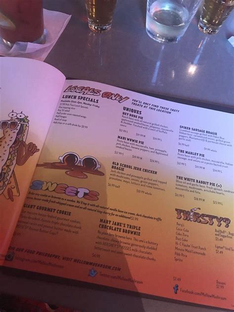 Menu at Mellow Mushroom Lake Charles pizzeria, Lake Charles