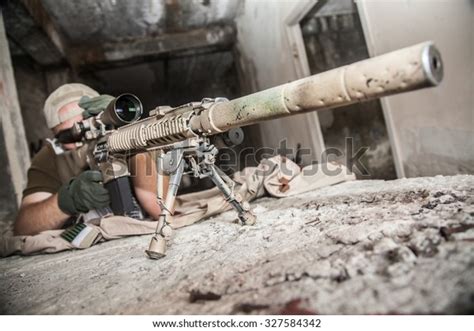 Navy Seal Sniper Rifle Action Stock Photo (Edit Now) 327584342