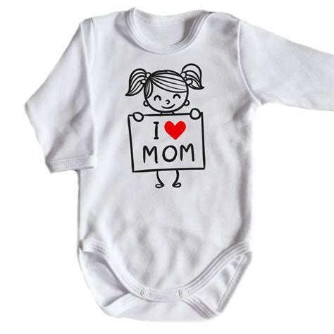 "I LOVE MOM" body długi rękaw Moocha czarny (56582) - Szykownamama.pl