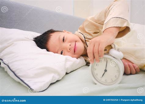 Happy Wake Up, Cute Happy Little Boy Lying on the Bed and Stopping ...