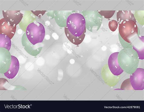 Balloons purple white color birthday Royalty Free Vector