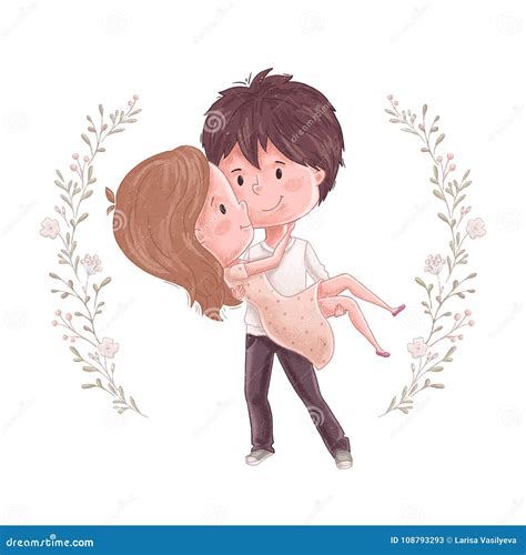 Man hold women on hand stock vector. Illustration of hold - 108793293