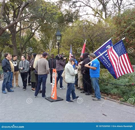 Broadcast News Interviews Trump Supporters, Washington Square Park, NYC
