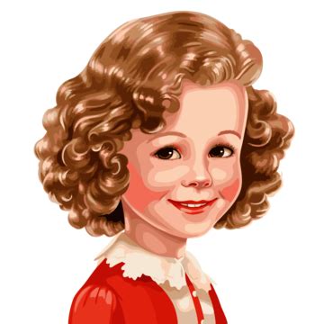 Shirley Temple Vector, Sticker Clipart Little Brown Girl With Curly ...