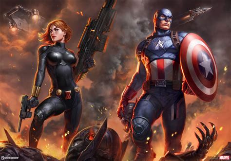 The Geeky Nerfherder: #CoolArt: 'Captain America & Black Widow' by Alex ...