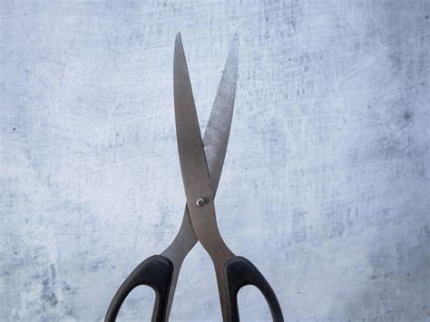 close-up photo of scissors in a standing position 8930596 Stock Photo