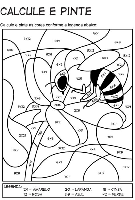 Desenho Com Tabuada Para Colorir