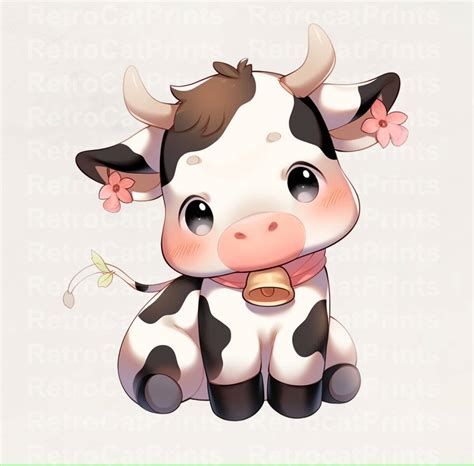 Cute Cow Clipart 8 High Quality Pngs Digital Download - Etsy