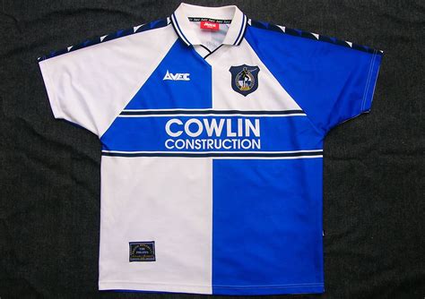 Bristol Rovers Home football shirt 1999 - 2001. Sponsored by Cowlin ...