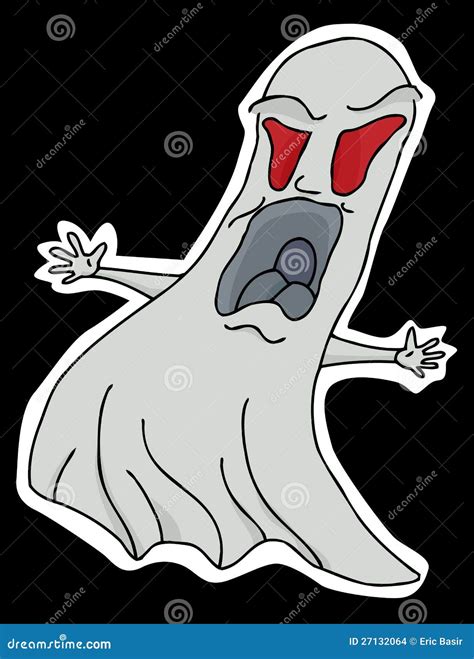 angry ghost stock vector illustration  tantrum isolated