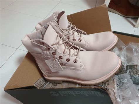 Authentic Timberland Pink Boots - Waterproof, Women's Fashion, Footwear ...