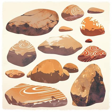 Premium Vector | Japanese garden patterns with rocks and sand