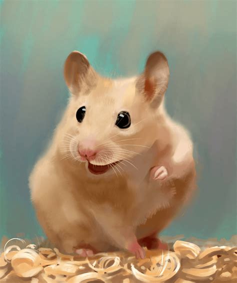 dibuja  pinta  hamster lindo realista  clip studio paint por