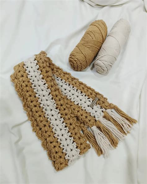 Khaki Crochet Scaft, Women's Fashion, Watches & Accessories, Scarves on ...