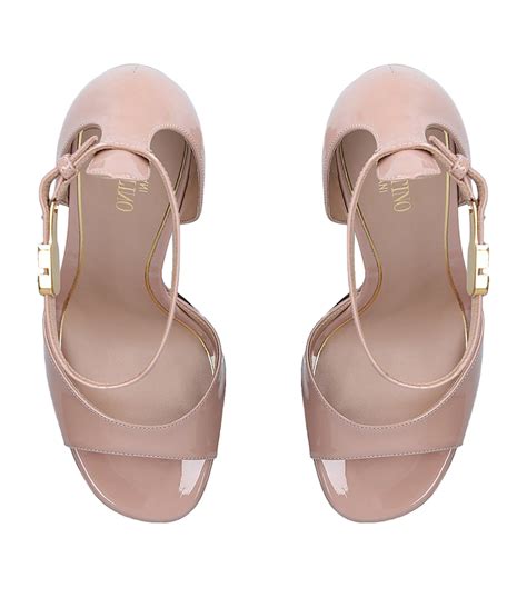 Valentino Garavani Valentino Garavani Leather Tan-Go Platform Sandals ...