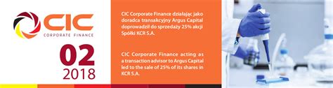 cic corporate finance acting   transaction advisor  argus capital