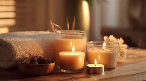 Premium AI Image | Spa Candles and Soft Ambiance