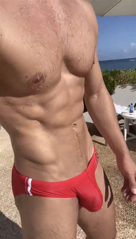 Cock & Ball: Red speedo bulge - video 2 - ThisVid.com
