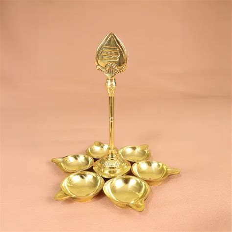 pooja designer brass murugan vel  face diya  puja  rs piece