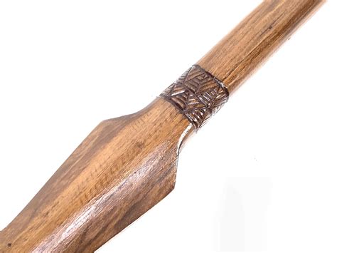 lot carved wood dance spear