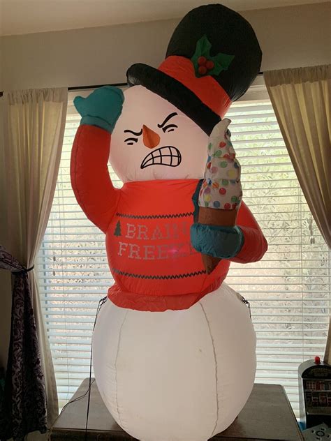 Gemmy Brain Freeze Snowman 6Ft Tall Airblown Inflatable-Animated | eBay ...