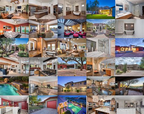 Real Estate Photography Collage: Mansion Styles with Swimming Pools