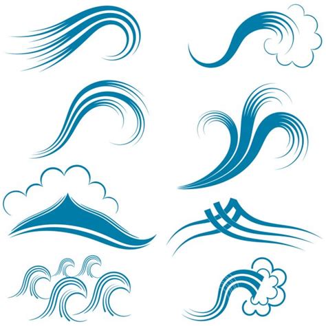 Set of wave symbols. eps10 — Stock Vector © lapotnik #13955668