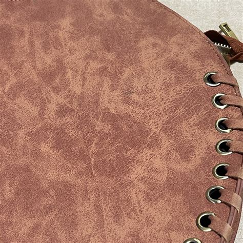 Anthropologie Purse Marla Cross Body Round Brown Faux Leather Whip