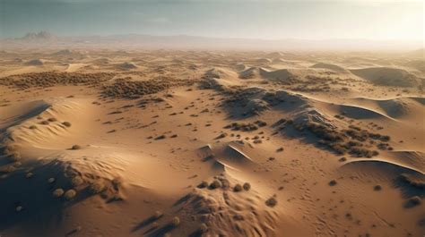 Premium AI Image | desert ultra wide landscape panorama drone view ...