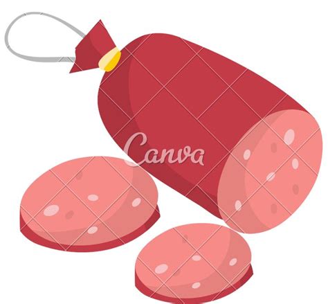 Cartoon Salami Slices - Icons by Canva | Recipe book printables, Salami ...