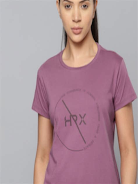 Buy HRX By Hrithik Roshan Brand Logo Printed Rapid Dry Training T Shirt - Tshirts for Women ...