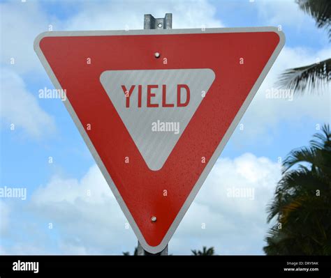 yield sign stock photo alamy