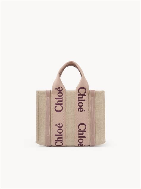 Chloé Small Woody Tote Bag In Linen | Chloé TM