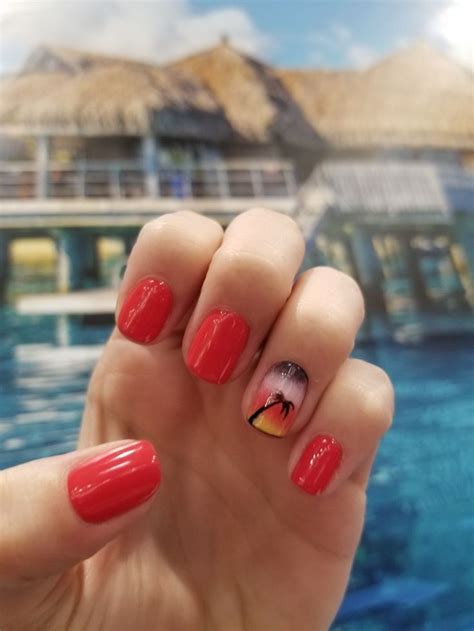 Palm Tree Sunset Ombre Nail Art