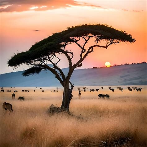 Premium AI Image | sunset nature view