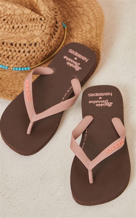 Dark Brown Havaianas Top Flip Flops | PrettyLittleThing USA